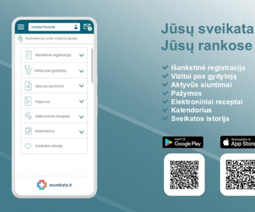 „E. sveikata“ pacientams – ir mobiliojoje programėlėje