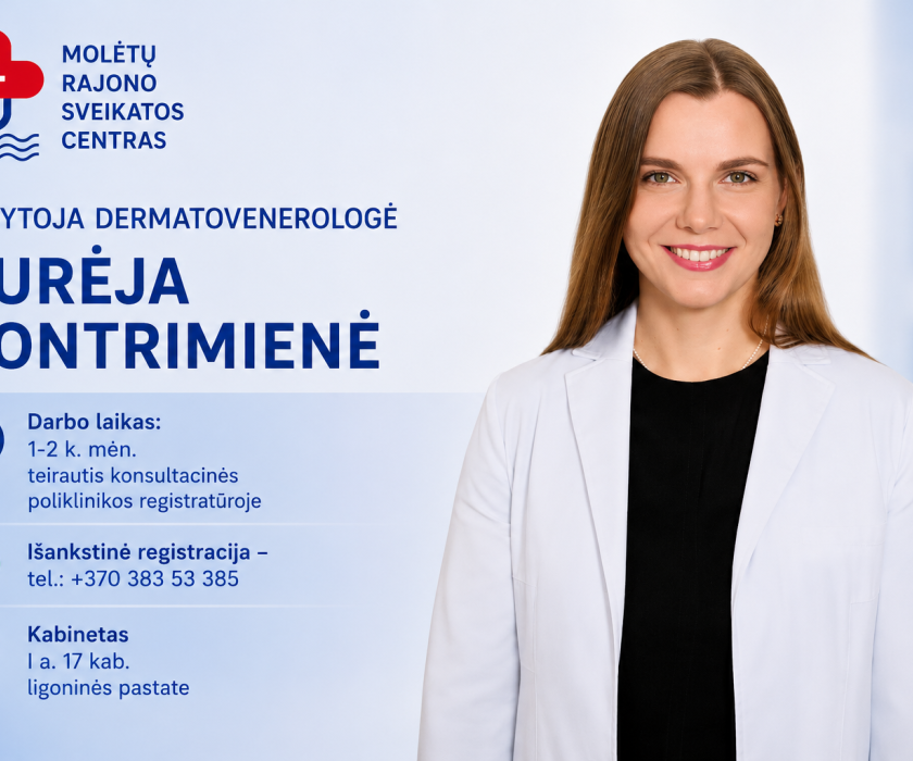 Gydytoja dermatovenerologė Aurėja Kontrimienė sugrįžta į Molėtų rajono sveikatos centrą