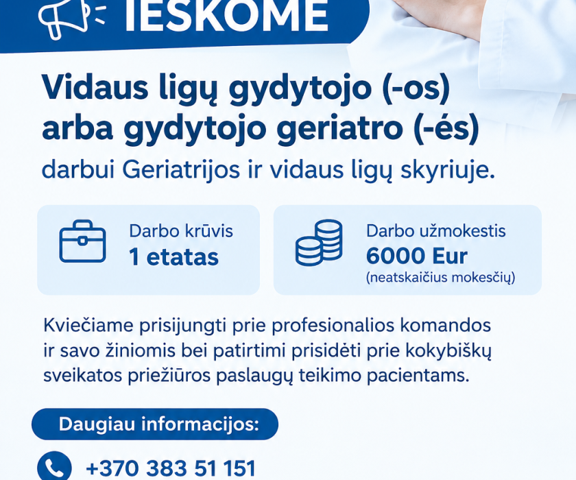Molėtų rajono sveikatos centras kviečia prisijungti prie mūsų komandos
