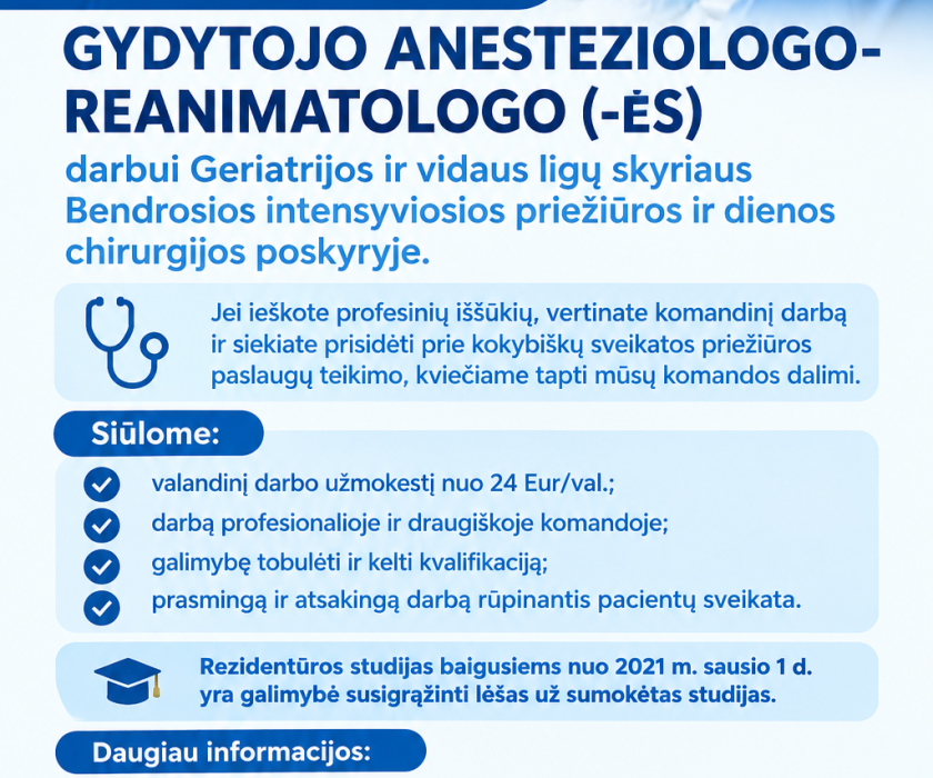 Molėtų rajono sveikatos centras kviečia prisijungti prie mūsų kolektyvo