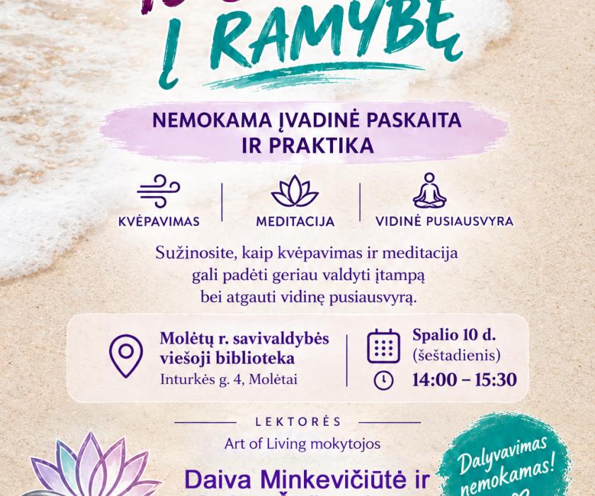 Kviečiame į nemokamą kvėpavimo, jogos ir meditacijos užsiėmimą