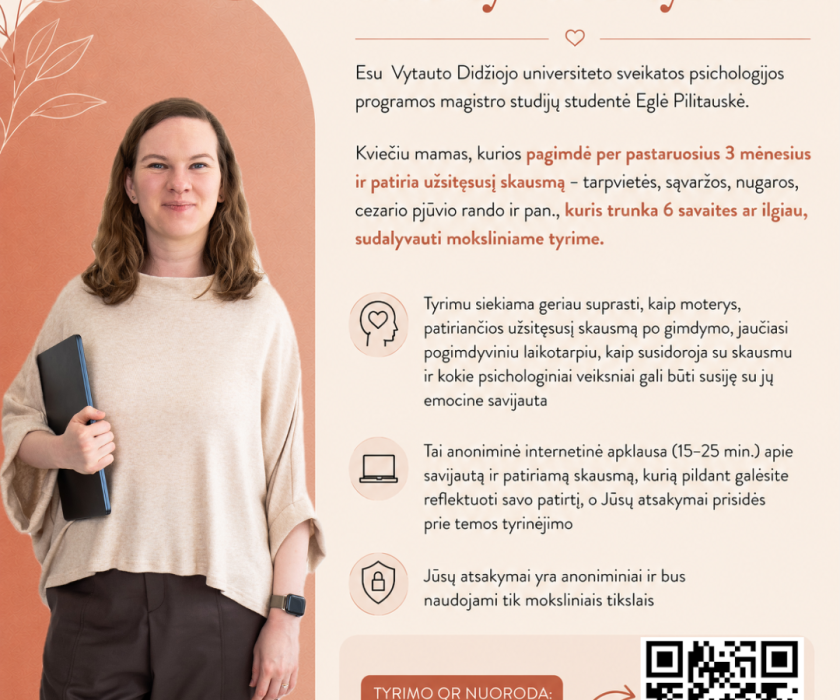 KVIEČIAME MAMAS DALYVAUTI MOKSLINIAME TYRIME