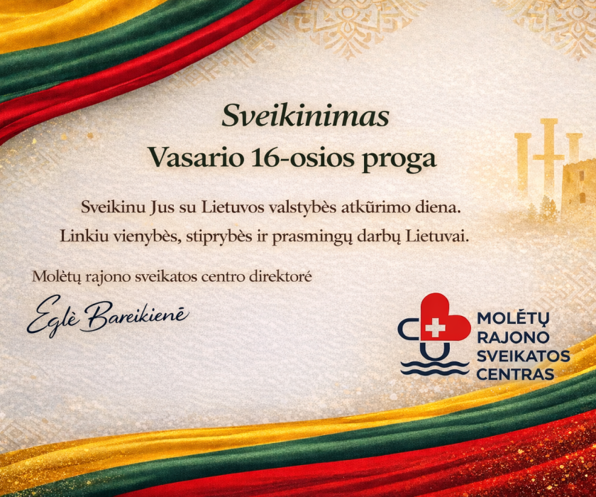 SVEIKINIMAS VASARIO 16-OSIOS PROGA