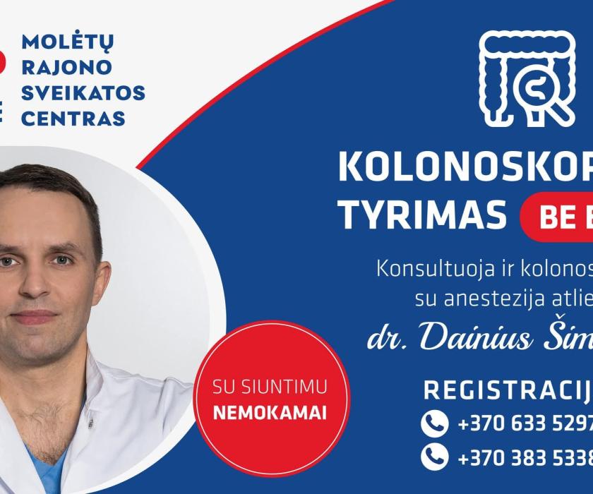 Kolonoskopinis tyrimas be eilių